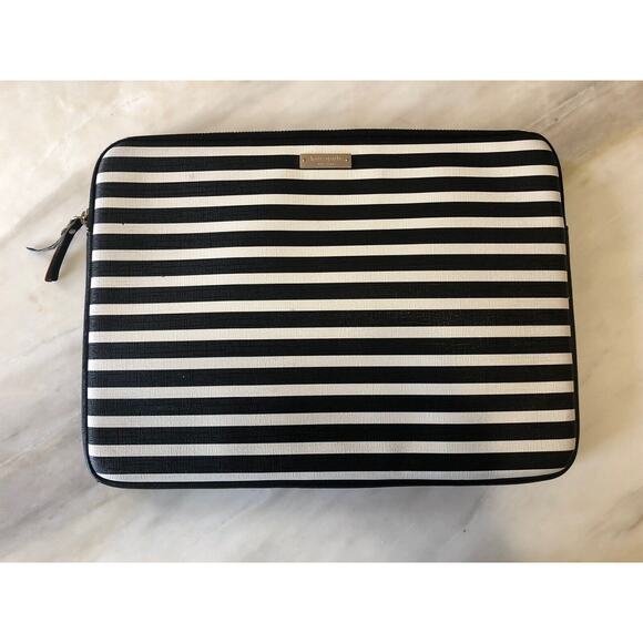 kate spade new york Other - Kate Spade New York Black White Striped Laptop Sleeve Case for 13” Computer